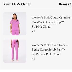 FIGS Scrubs Set Pink Cloud
